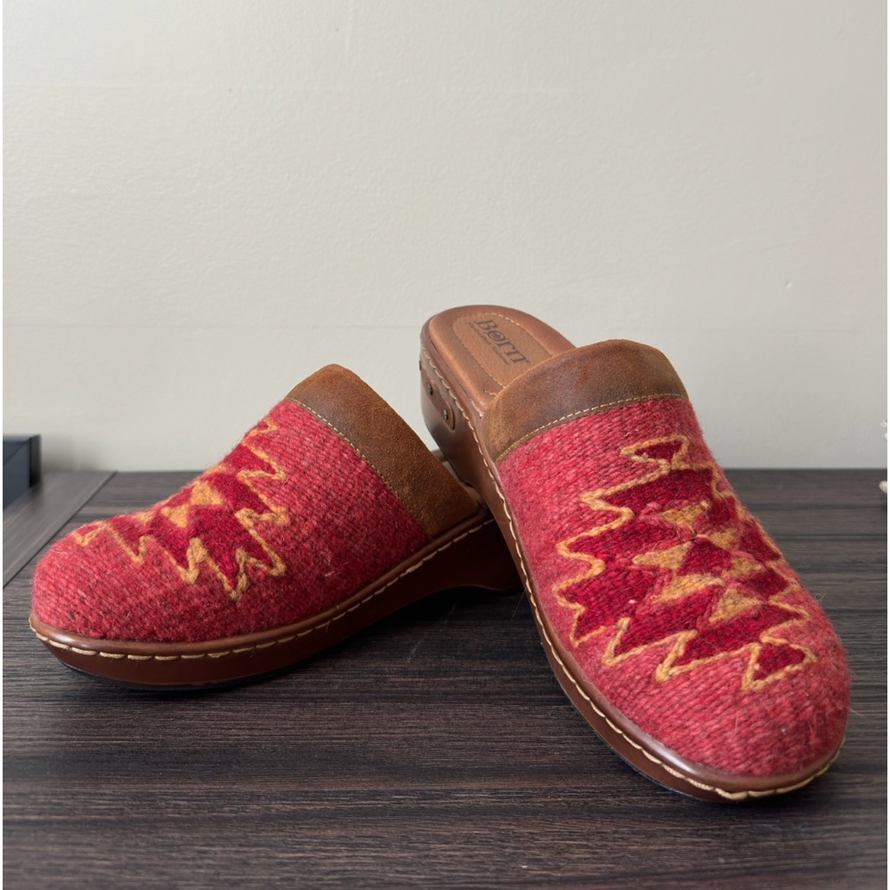 Born Bandy Blanket Clog Aztec Southwestern Tribal Boho Shoes Sz 10